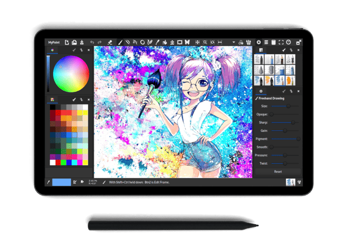 Librem 11 running MyPaint